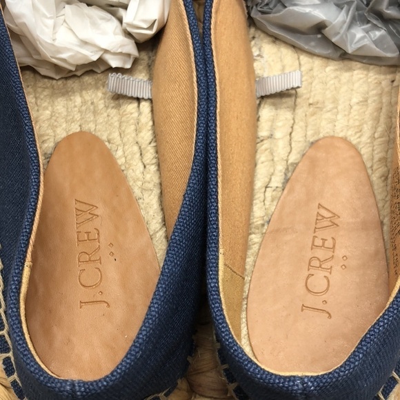 J. Crew Navy and Pink Cap Toe Rope Soled Canvas Espadrilles Size 9.5 - Picture 7 of 9